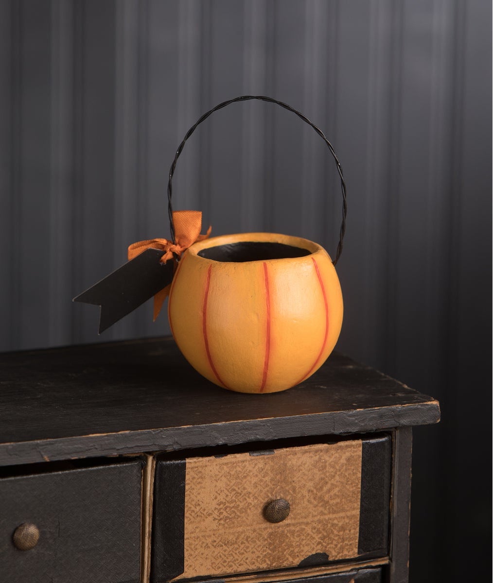 Small Yellow Orange Pumpkin Bucket