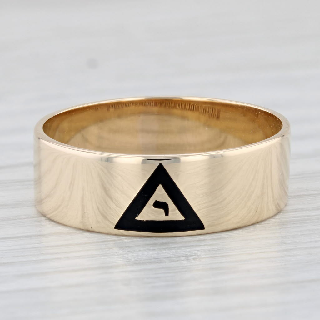 14th Degree Yod Ring 10k Gold Scottish Rite Masonic Band Size 11
