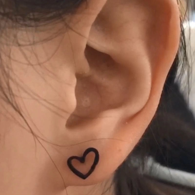 1 Pair Minimalist Heart Shape Plating 304 Stainless Steel 18K Gold Plated Earrings