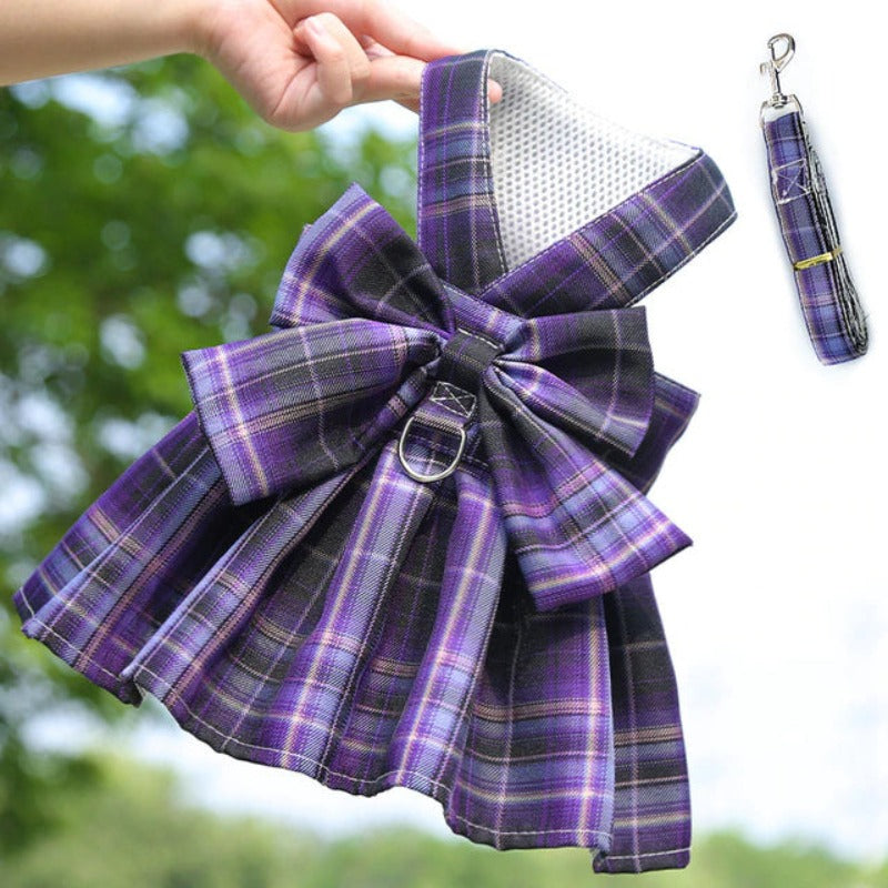Collar Skirt Cute Pet Harnesses With Breast Straps