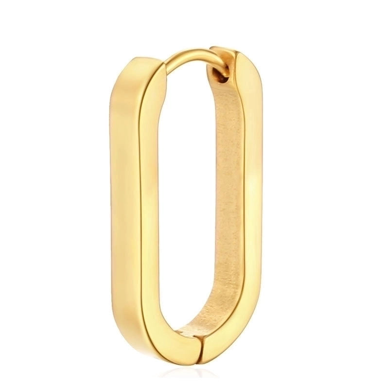 1 Piece Hip-Hop Rock Minimalist Star Heart Shape Metal Button 304 Stainless Steel Copper Gold Plated Hoop Earrings