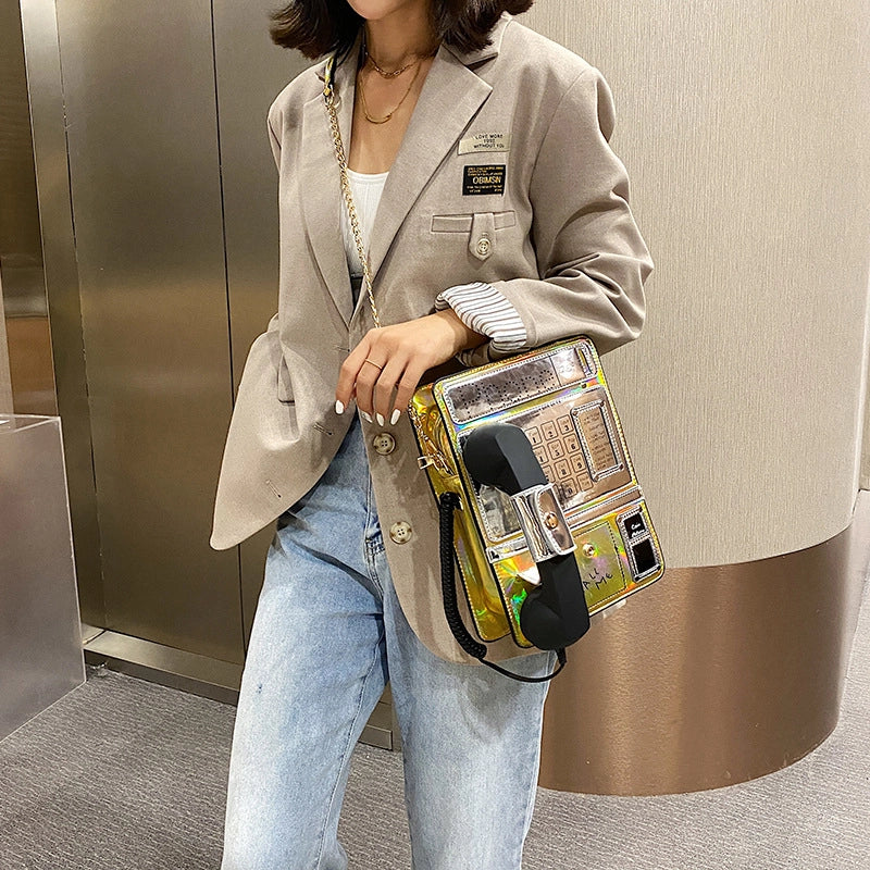 Medium Pu Leather Letter Fashion Square Zipper Crossbody Bag