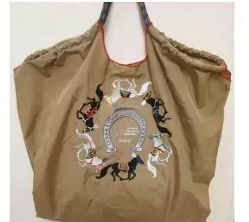 Women's Large Nylon Animal Donuts Basic Classic Style Square Open Shopping Bags