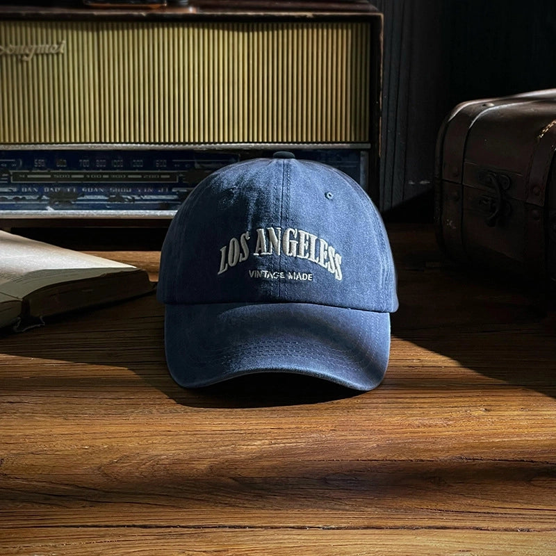 Unisex Retro Letter Embroidery Curved Eaves Baseball Cap