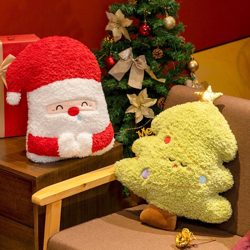Santa Claus Doll Plush Toy Snowman Elk Tree Pillow Doll Gingerbread Man Holiday Gift New Product