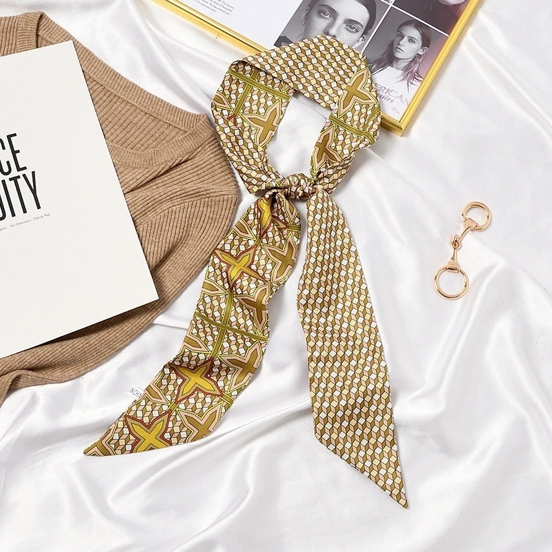 Women's Lady Geometric Satin Silk Scarf