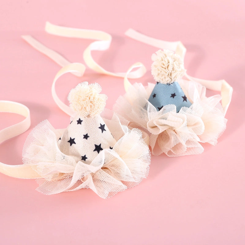Cute Polyester Solid Color Diamond Pet Hat