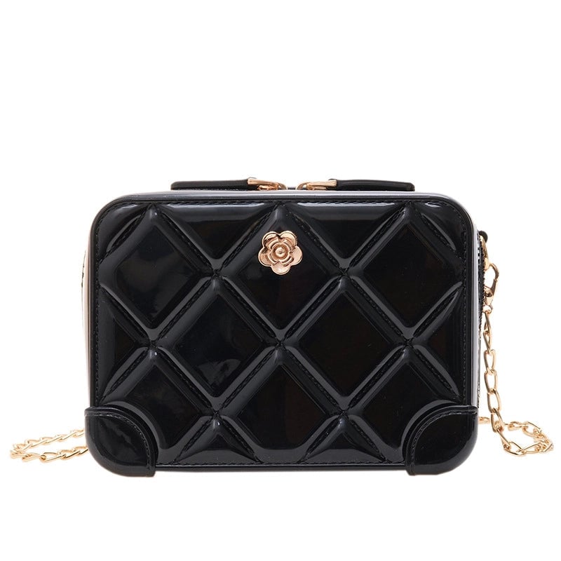 Women's Mini All Seasons Pvc Solid Color Lingge Fashion Square Zipper Square Bag
