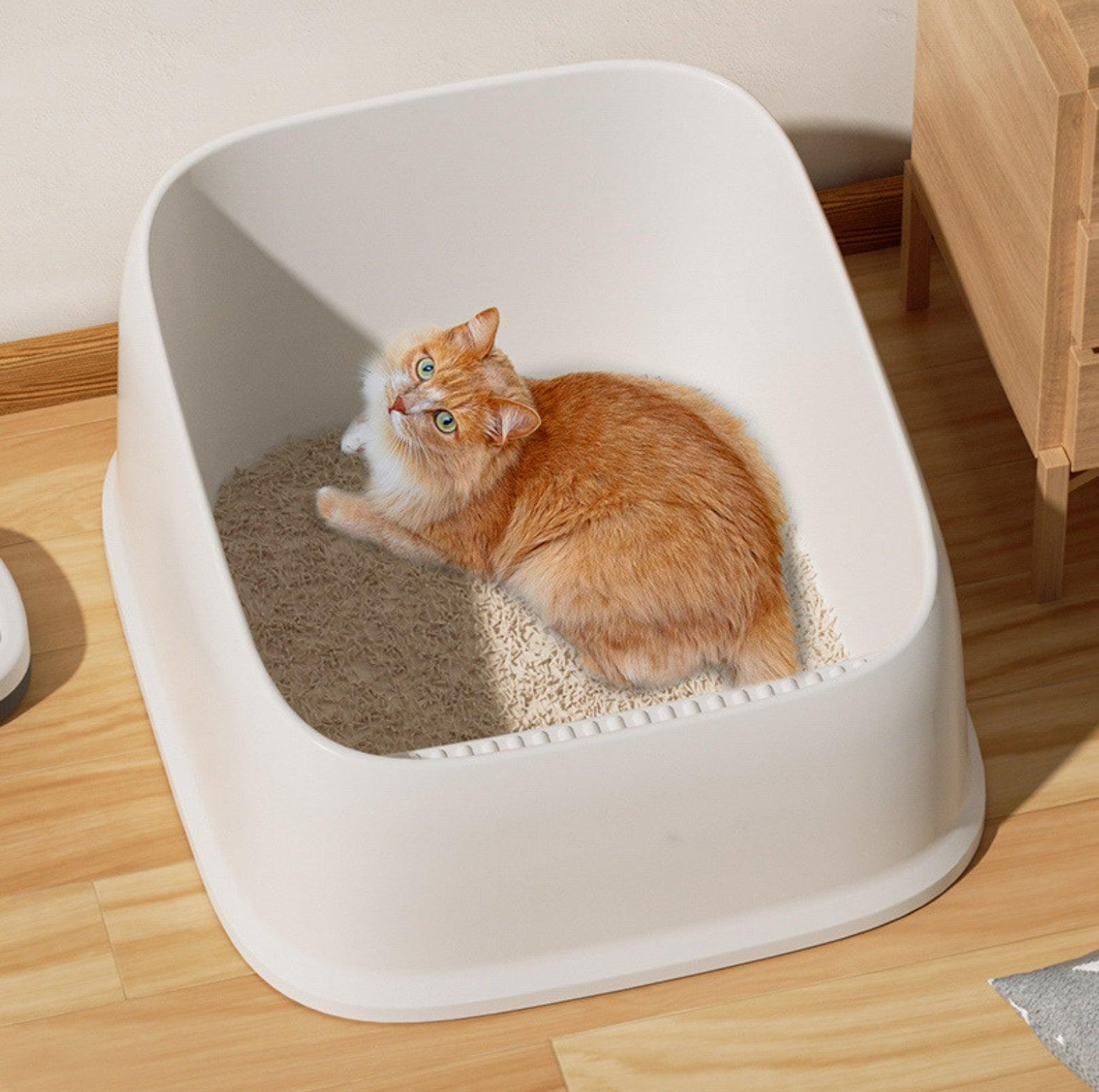 Open Cheese Toast Cat Litter Box with Large Capacity