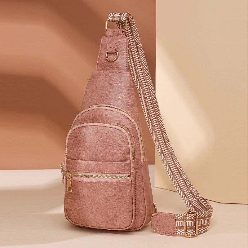 Women's Pu Leather Solid Color Vintage Style Classic Style Square Zipper Crossbody Bag Fanny Pack