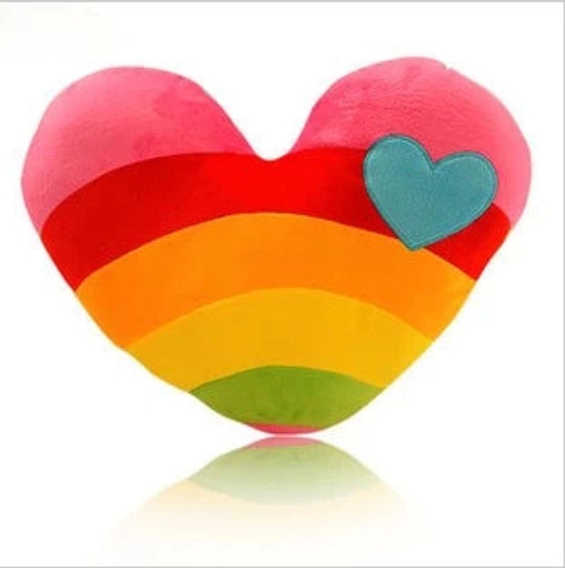 Cute Rainbow Star Heart Shape Plush Throw Pillow Couch & Sofa Decor