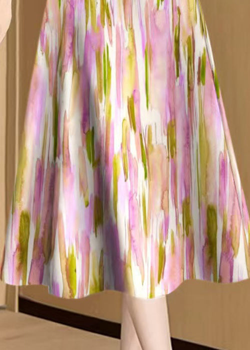 Chic Rainbow Tie Dye Elastic Waist Cotton Skirt Summer