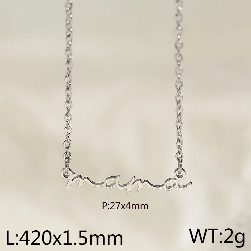 Minimalist Letter Titanium Steel 18K Gold Plated Plating Necklace
