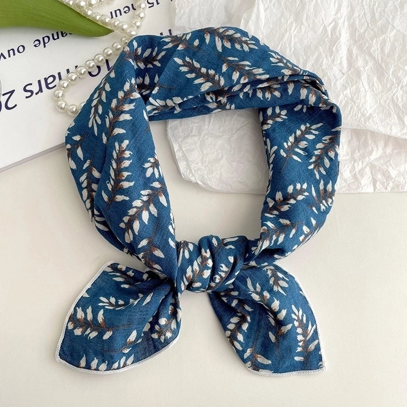 Women's Sweet Minimalist Color Block Cotton And Linen Printing Scarf