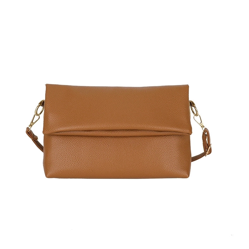 Women's Medium Pu Leather Solid Color Streetwear Square Flip Cover Shoulder Bag Crossbody Bag Square Bag