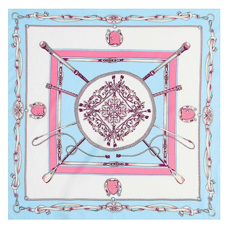 Ladies New 60cm Simulation Silk Twill Silk Carriage Flower Square Scarf