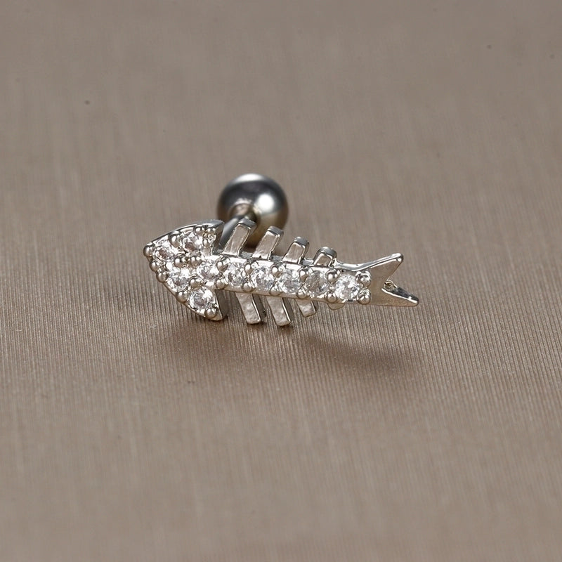 1 Piece Sweet Minimalist Flower Plating Inlay Titanium Steel Zircon Ear Studs