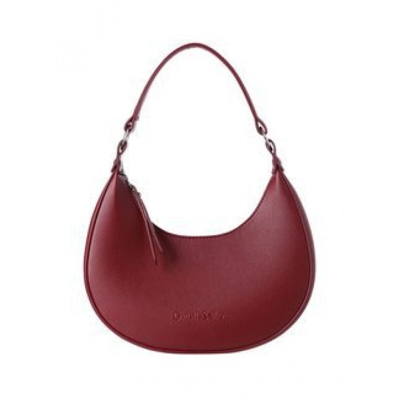 Women's Small Pu Leather Solid Color Classic Style Zipper Saddle Bag
