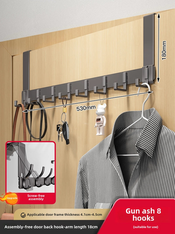 Hook Behind The Door Without Punching Hangers Clothes Storage Rack For Clothes Entry Door Upper Hanging Frame Wall Hanging Clothes Hook Door Back Type