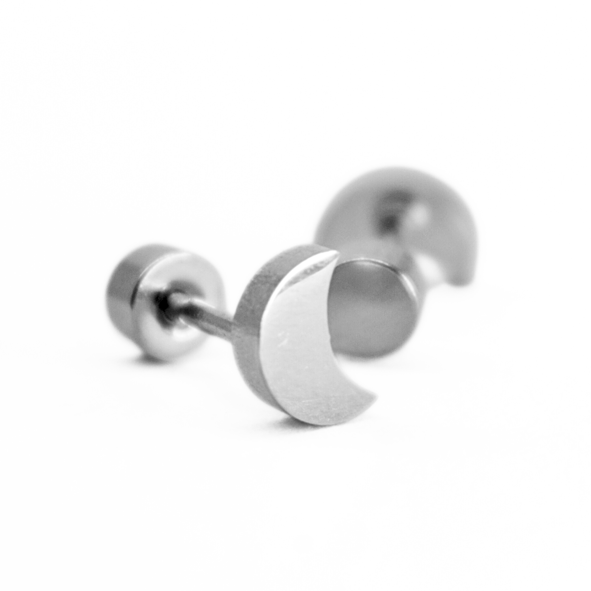 Baby moon studs - Silver