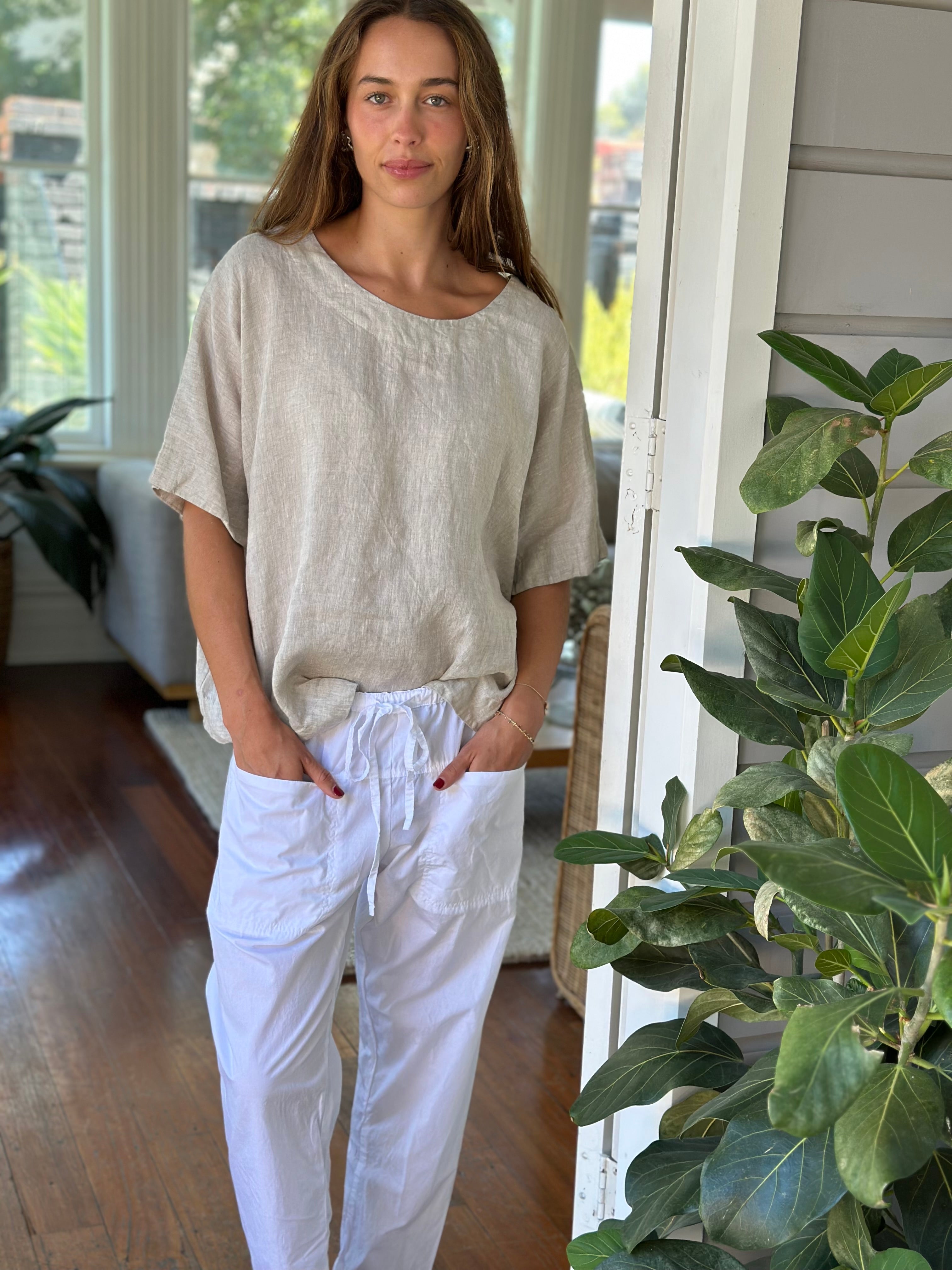 mia top - natural linen