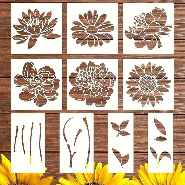 🏡Last Day 75% OFF -Blooming Flowers Stencil Kit🌻DIY Decoration