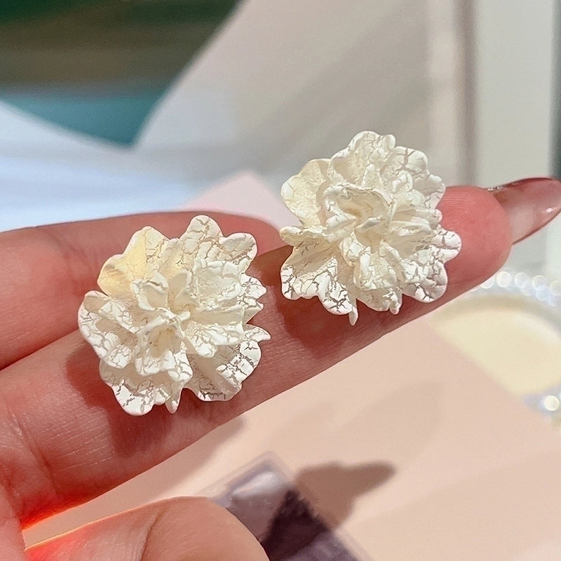3 Pieces Sweet Heart Shape Rose Flower Inlay Imitation Pearl Alloy Rhinestones Earrings