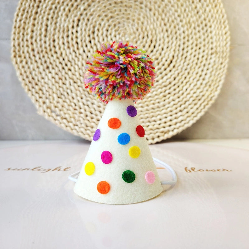 Minimalist Nonwoven Round Dots Pet Saliva Towel Pet Hat