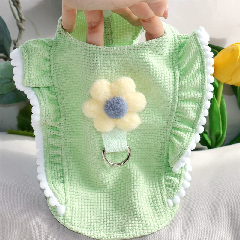 Sweet Flower Decor Dog Harness Vest