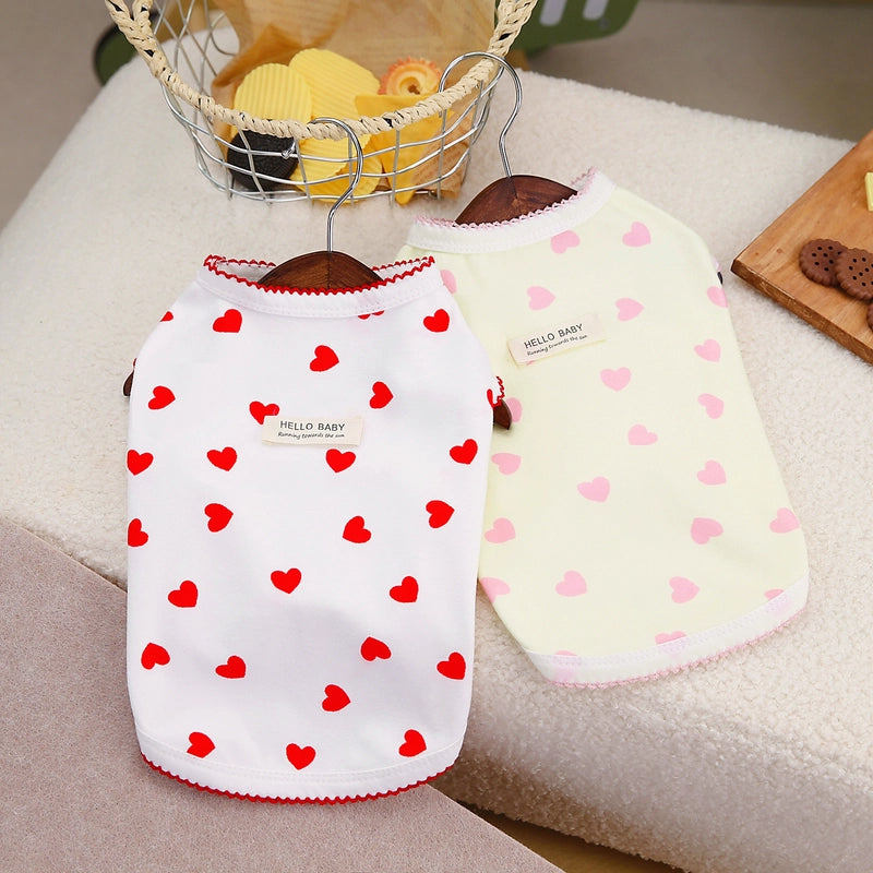 Casual Polyester Heart Shape Pet Clothing
