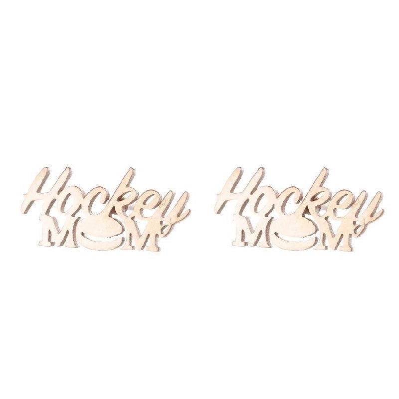 Minimalist Letter Skates Ball Stainless Steel Plating Hollow Out Ear Studs 1 Pair