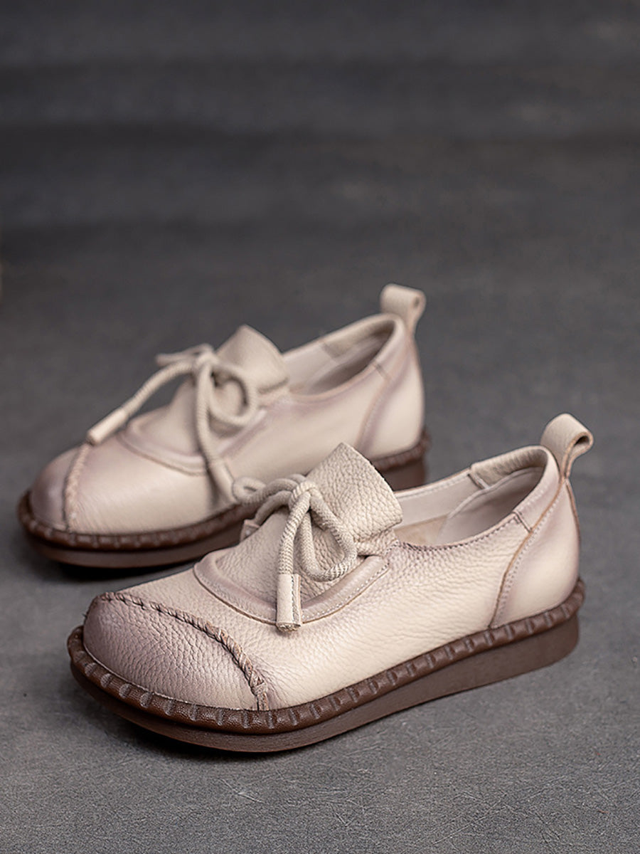 Women Summer Genuine Leather Low Heel Shoes