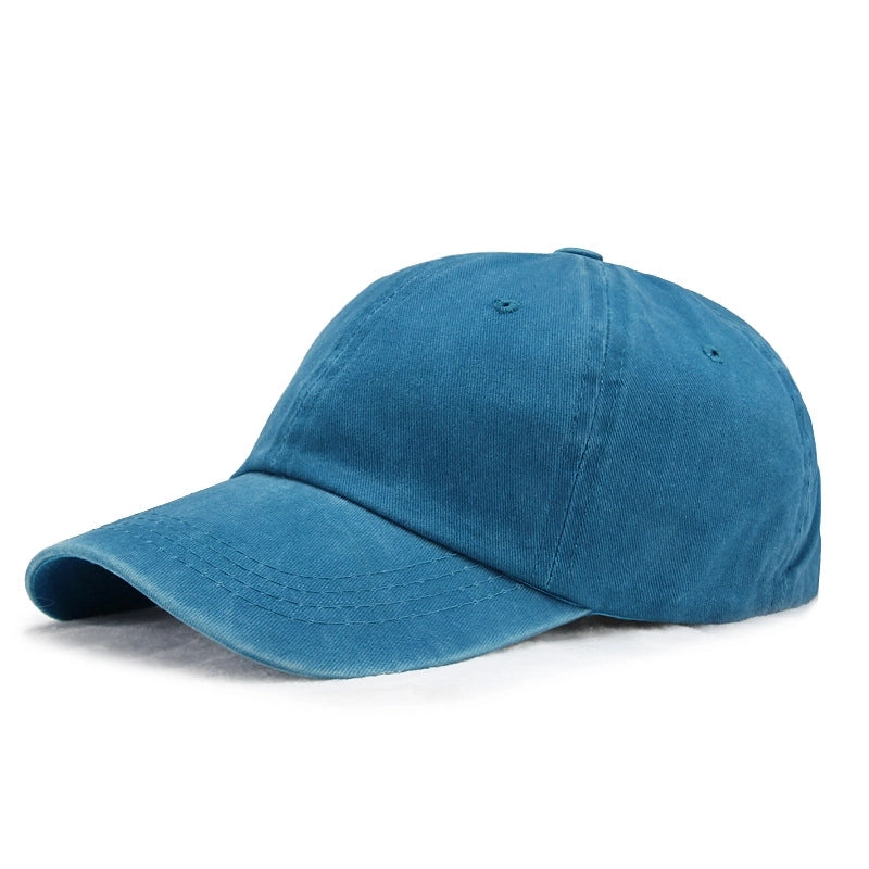 Hat Men's Summer Washed Denim Baseball Cap Old Vintage Solid Color Light Plate Cap Soft Top Curved Eave Sunhat