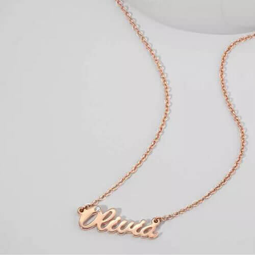 Personalized  Name Necklace Rose Gold