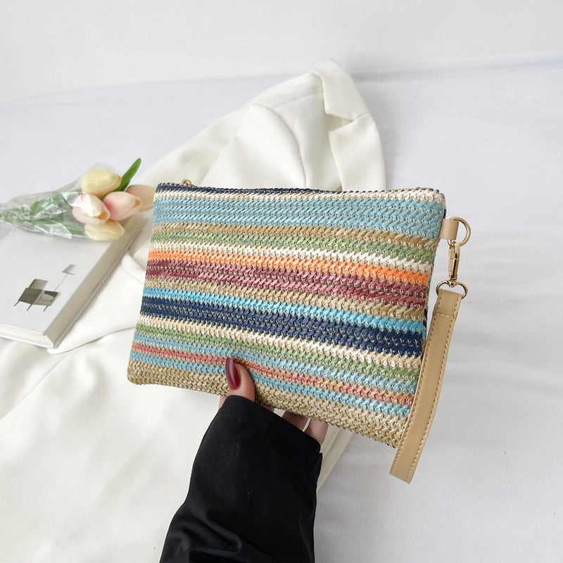Straw Stripe Square Evening Bags