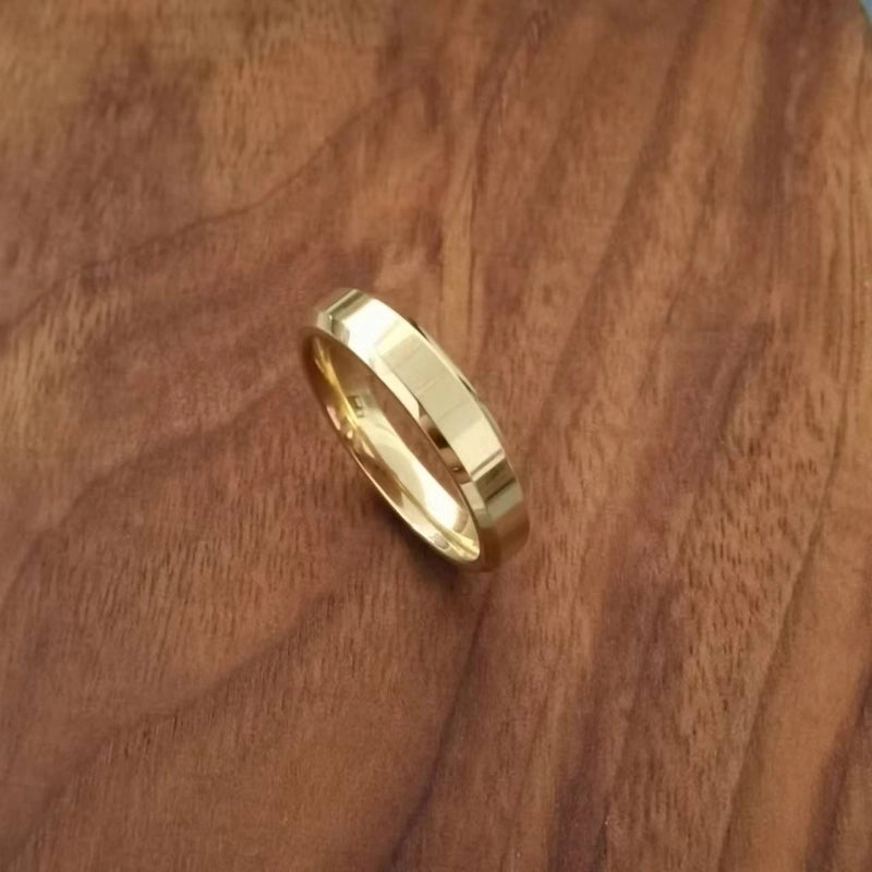 Minimalist Round Stainless Steel No Inlaid Gold Plated