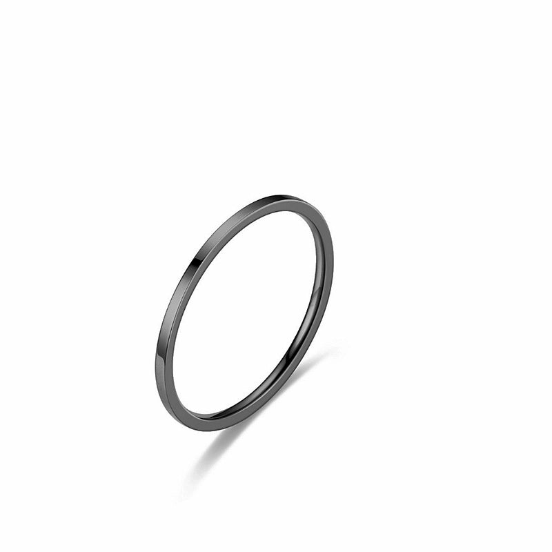 Minimalist Solid Color Titanium Steel 18K Gold Plated Polishing Rings