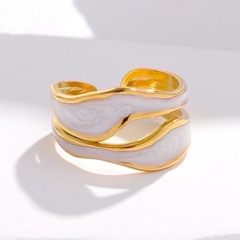Fashion Geometric Stainless Steel Plating Open Ring