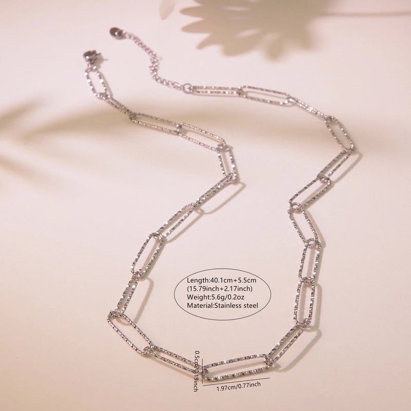 Minimalist Classic Style Cool Style Solid Color 304 Stainless Steel 18K Gold Plated Necklace