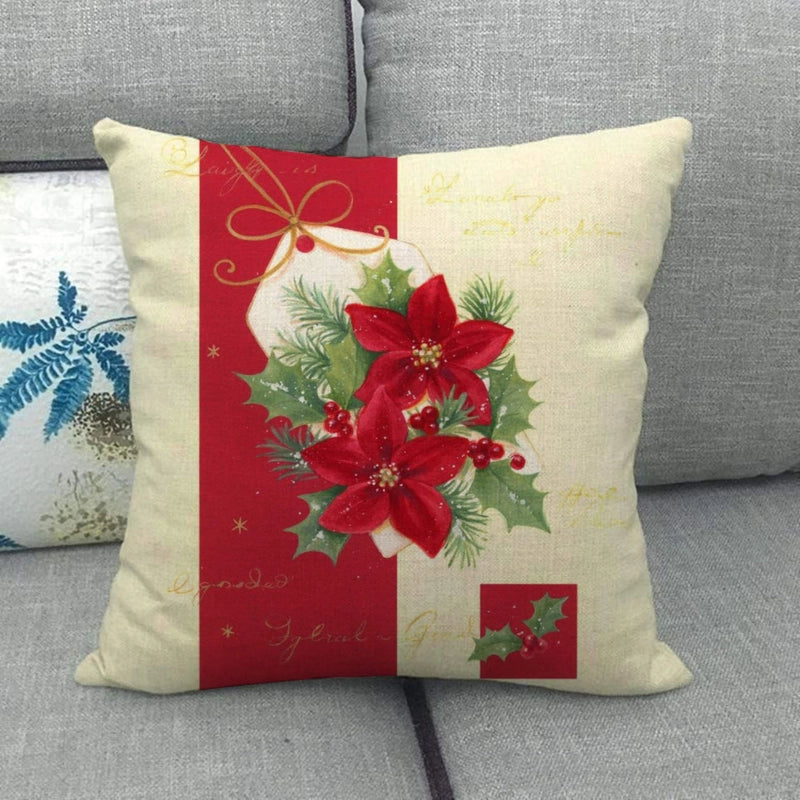 Christmas Casual Cartoon Linen Pillow Cases Couch & Sofa Decor