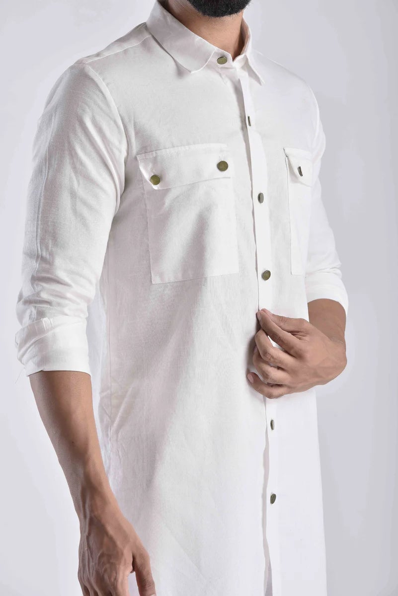 White Pashtooni Kurta
