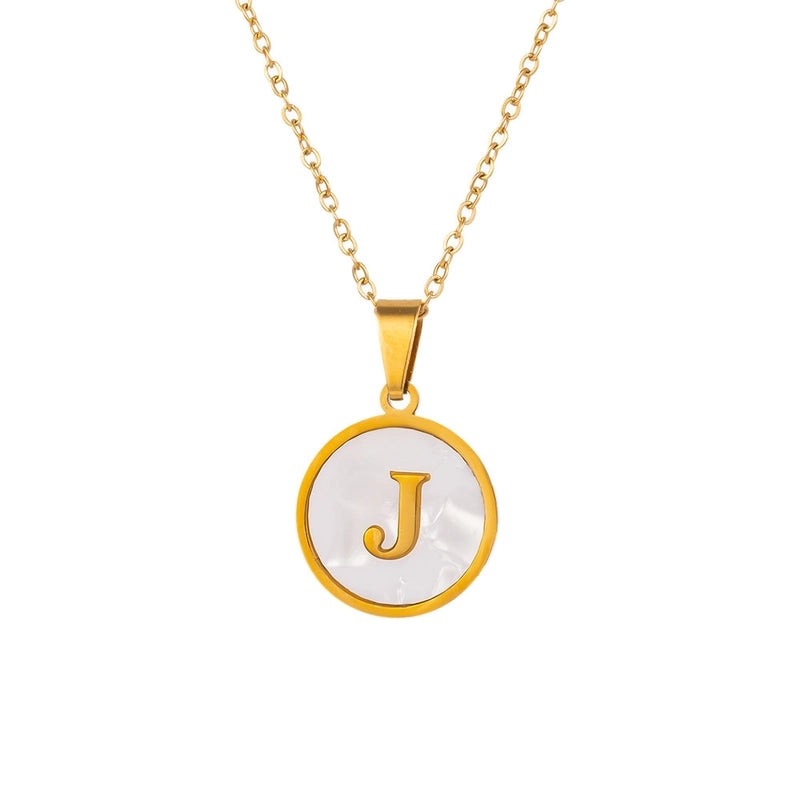 Minimalist Letter Titanium Steel Pendant Necklace