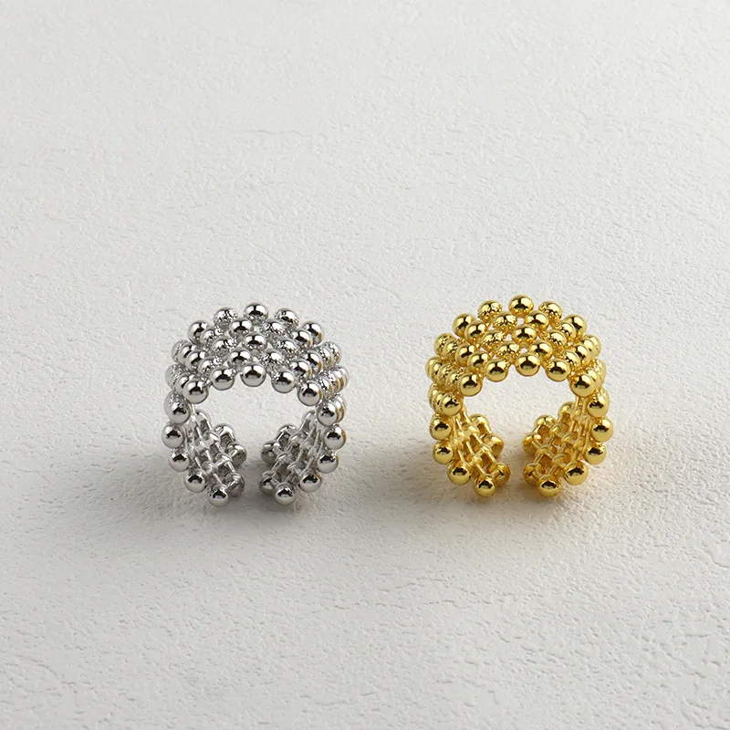 Women Hiphop Multi Layers Ball Adjustable Opening Rings Bulk