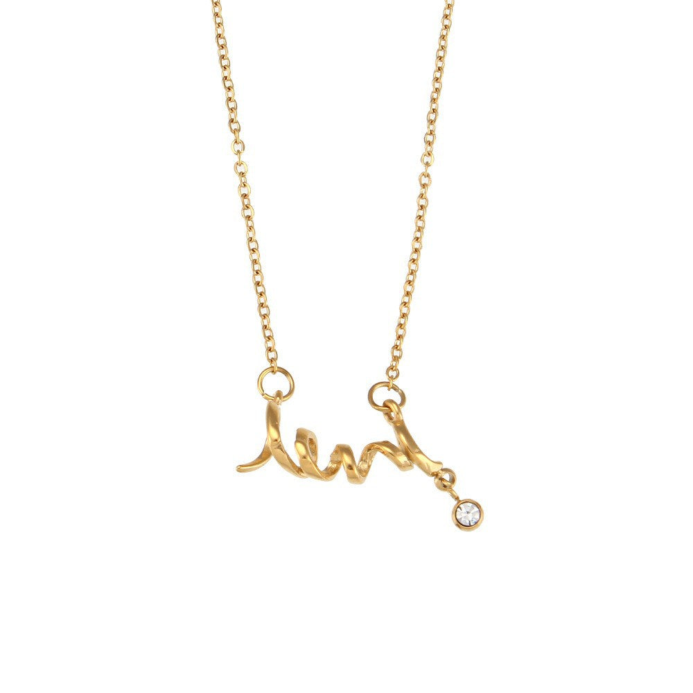 Fashion Ellipse Quadrilateral Round Geometric Stainless Steel 18K Gold Plated Necklaces