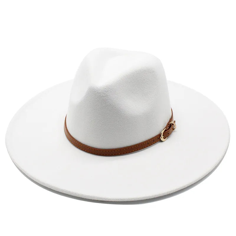 British Style Hat Harajuku Style 9.5cm Large Edge Woolen Top Hat For Men And Women Warm Jazz Hat For Autumn And Winter