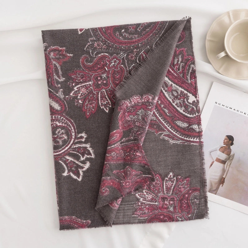 Women's Vintage Style Cashew Nuts Polyester Tassel Scarf