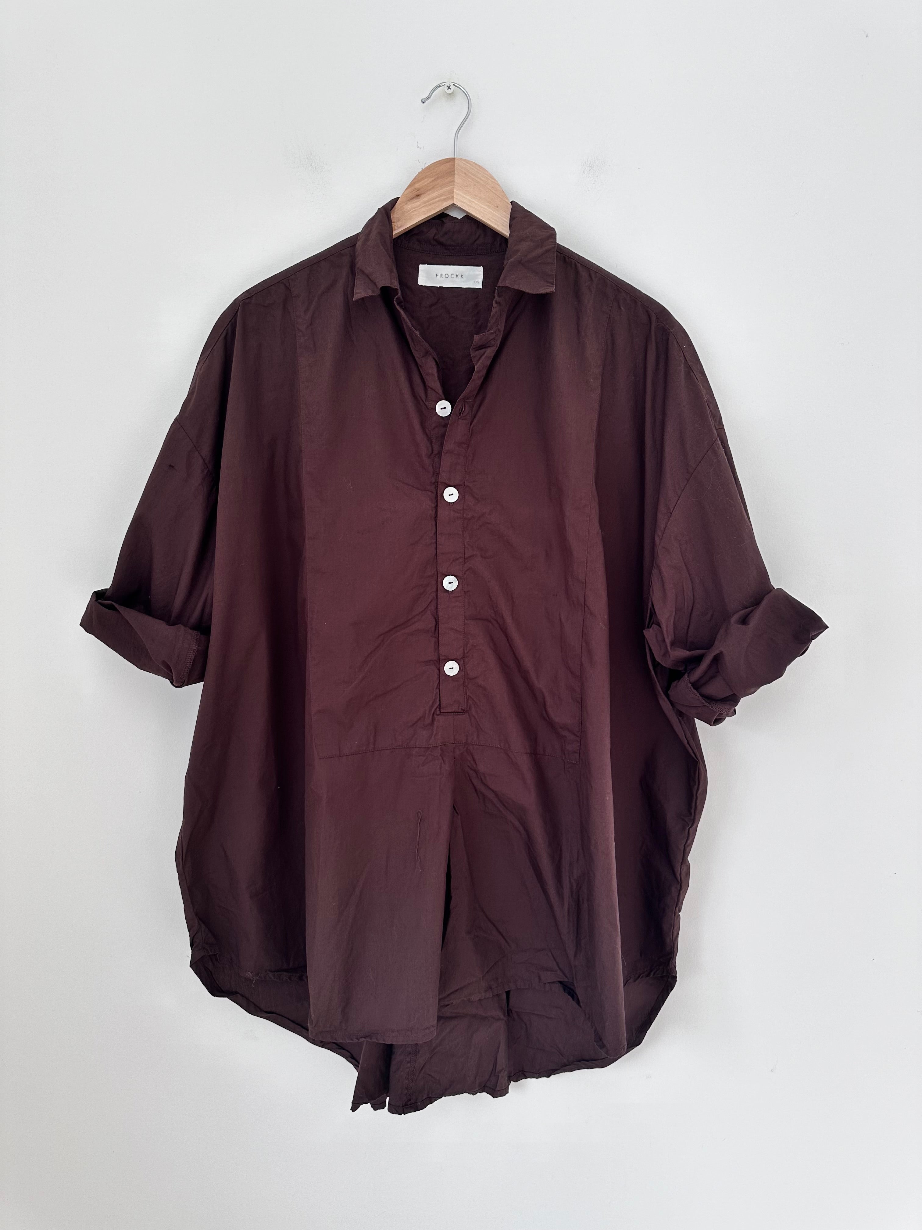megan shirt - chocolate cotton