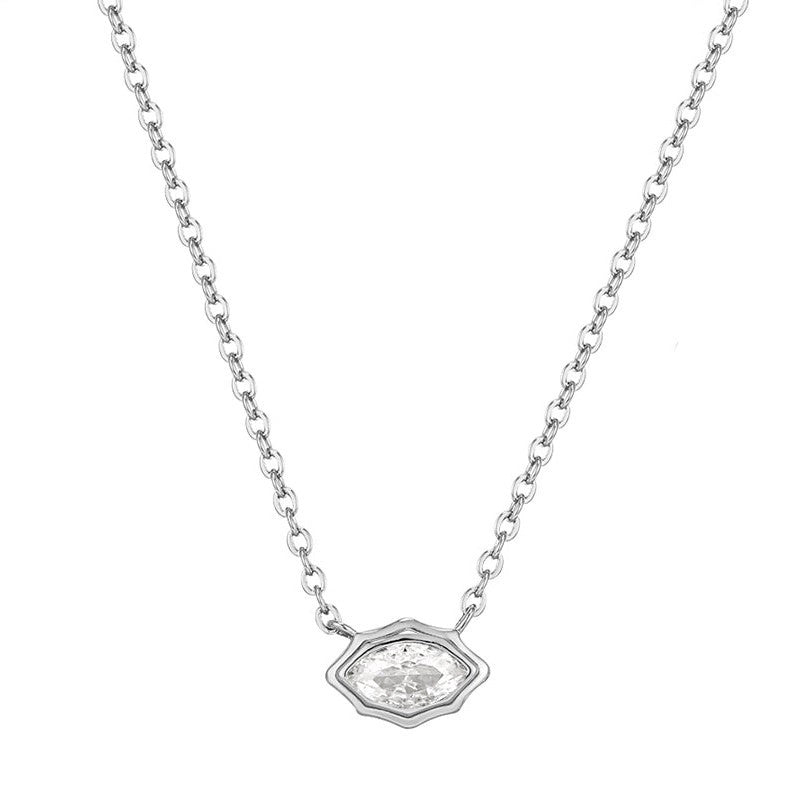 Copper Casual Minimalist Commute Oval Plating Inlay Zircon Pendant Necklace