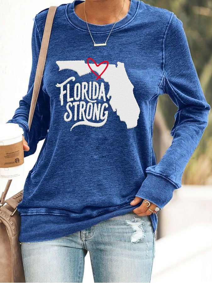 Women's Florida Strong Printed Crew Neck Sweatshirt