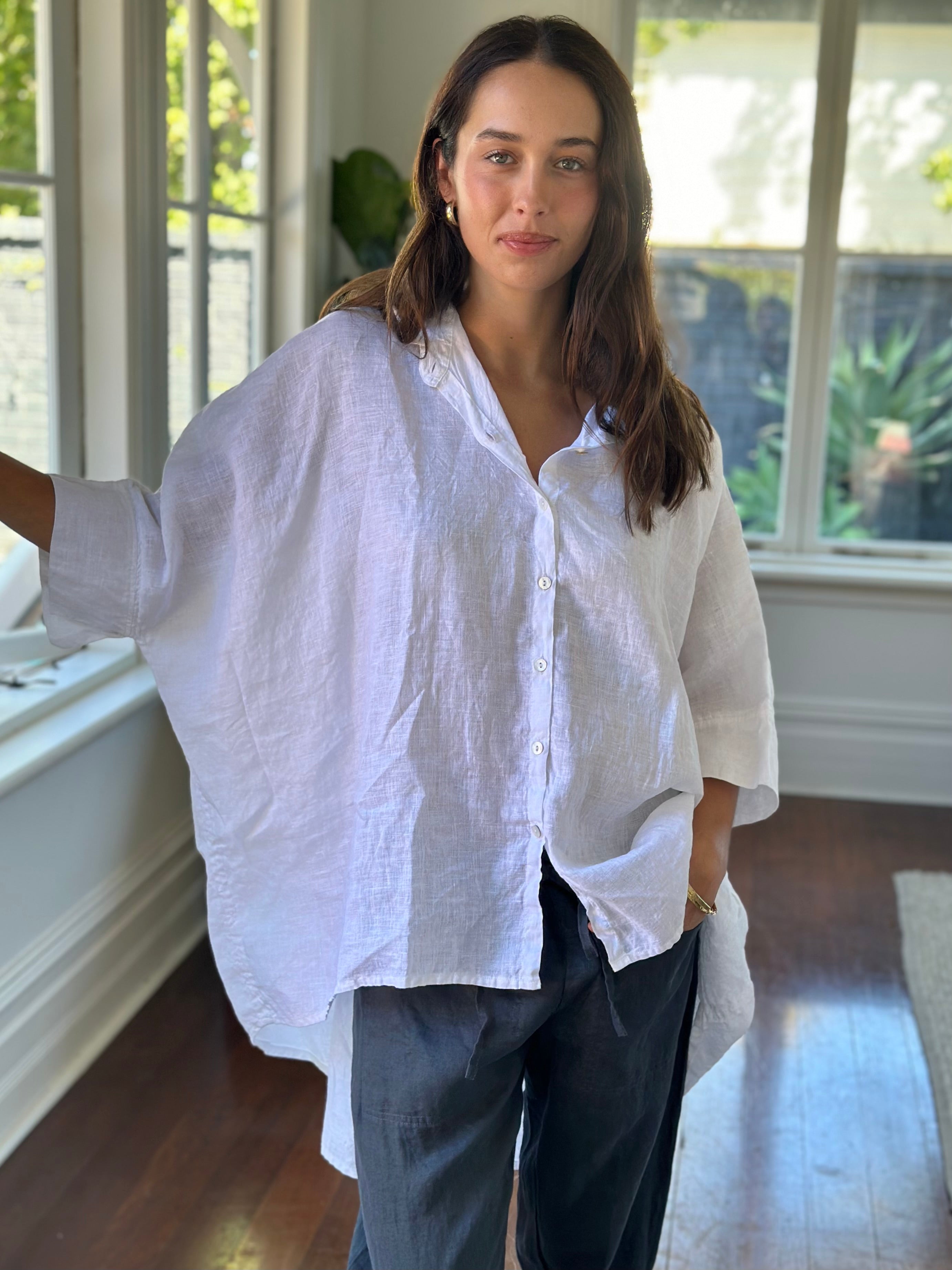 issey shirt - white linen